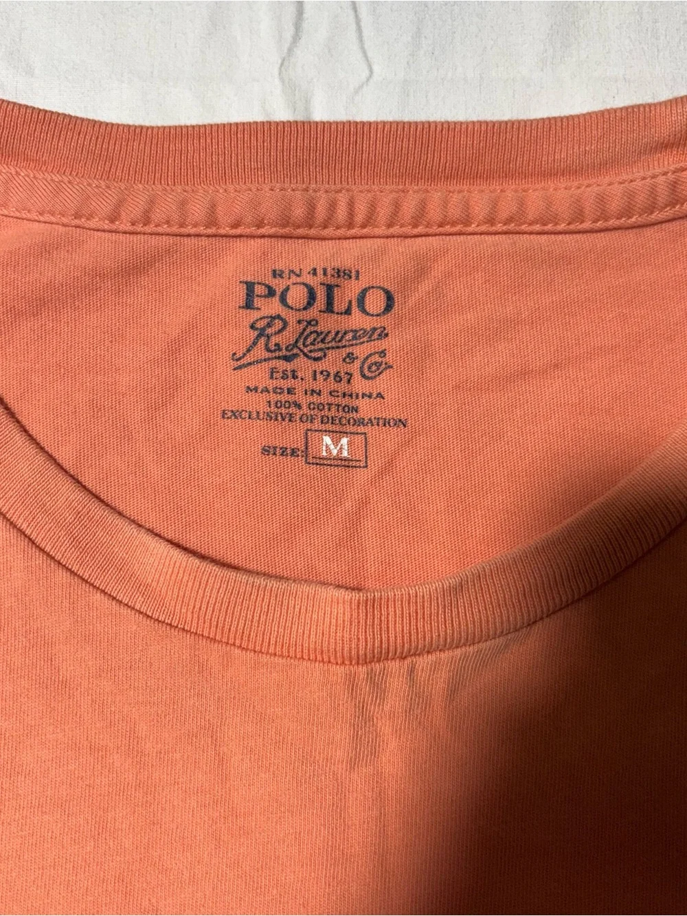 Polo by Ralph Lauren Men's Pocket Tee in Coral Orange